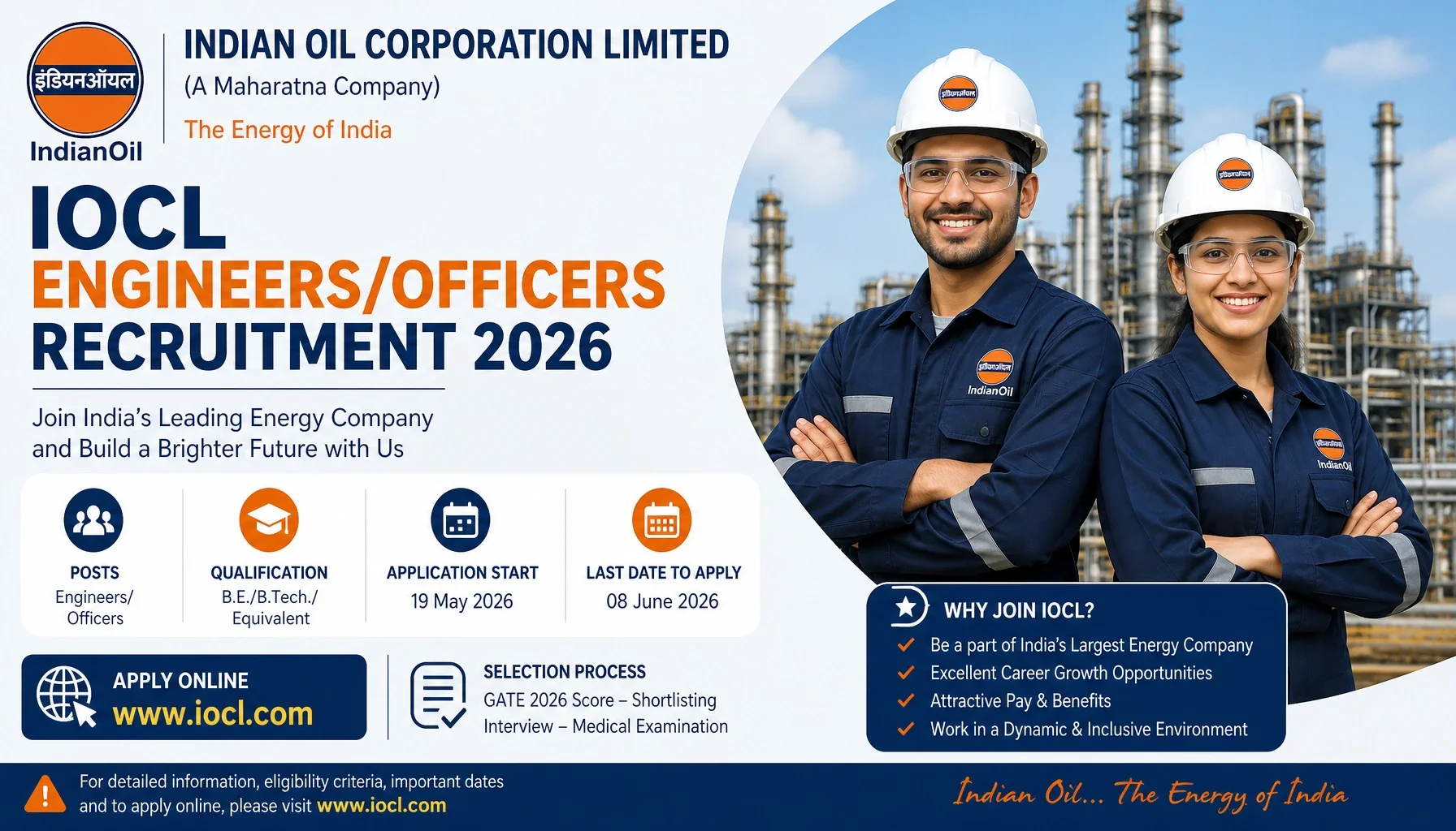 IOCL Engineers/Officers Recruitment 2026 Online Form